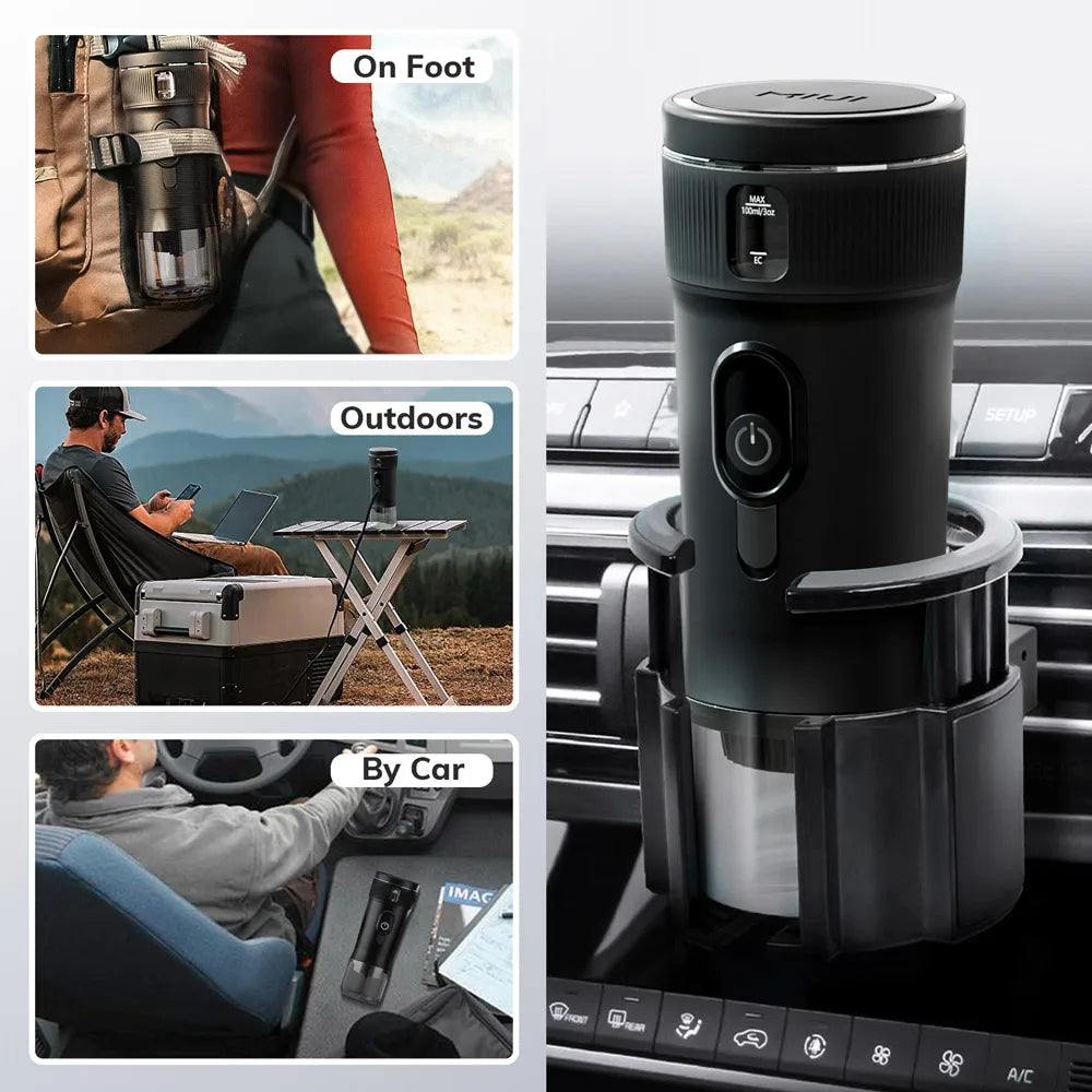 Portable Coffee Maker Small Espresso Machine DC12V Travel Coffee Maker for Car Outdoors Camping Backpacker Lightweight